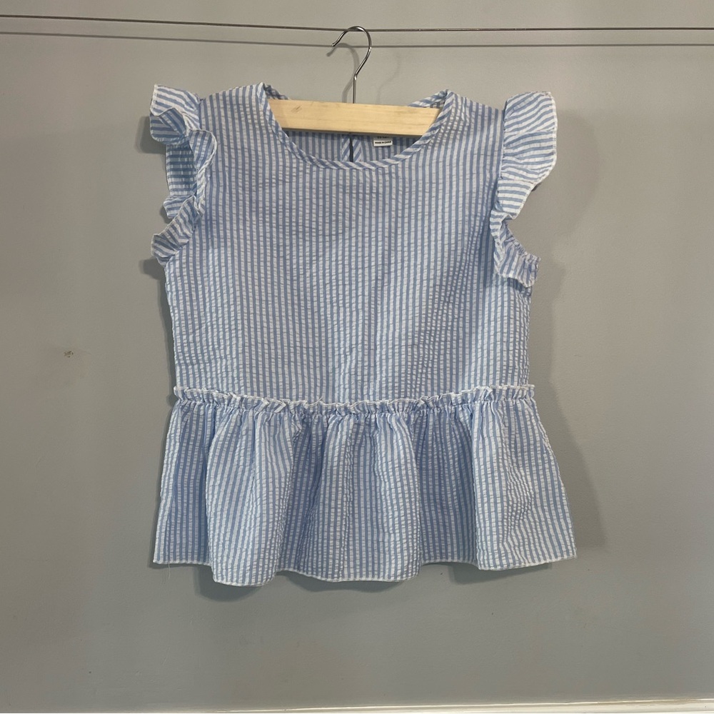SHEIN Girls Seersucker Blouse